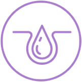 Droplet entering skin icon represents AKLIEF® (trifarotene) Cream Vehicle ingredient Allantoin